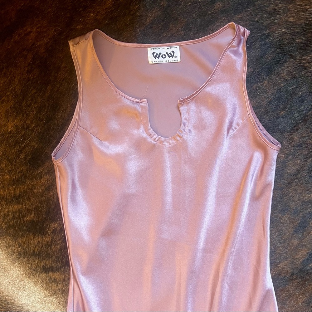 VTG WOW Pink Satin Sleeveless Dress